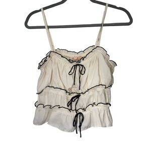 Pink clover cream strappy sleeve romanticcore whimsigoth size L